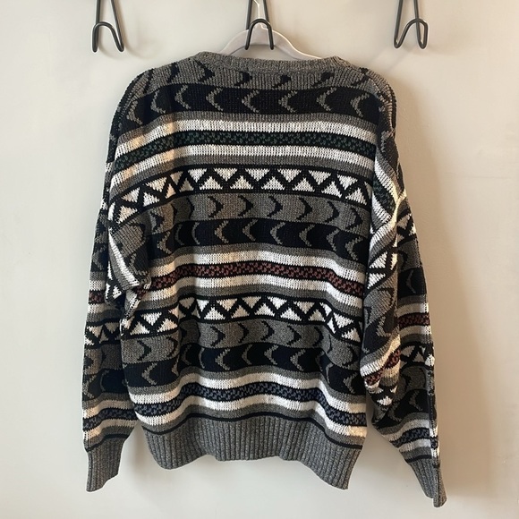 London Fog Men’s patterned cotton sweater made in USA size XL great condition! - Picture 3 of 5